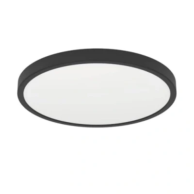 Image of Eglo LED Ceiling Light Fitting Fueva 6, Round lamp, Bathroom Lighting, Flush luminaire Made of Plastic in Black and White, Warm White Cold IP44, Ø 21 cm