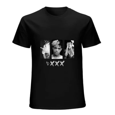 Image of Xxxtentaction Men Cotton T Shirt Short Sleeve Clothes Tees S Black