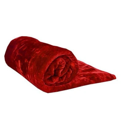 Image of Papa Jones Ltd Soft Warm Faux Fur Throw Sofa Bed Blanket, Fluffy Reversible Blankets, Pure Polyester Lightweight And Breathable Microfiber For Couch Sofa, (Medium (127cm x 152cm), Red)