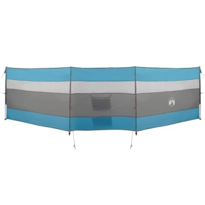 Image of vidaXL camping windbreak portable waterproof beach wind screen, quick assembly, blue, 508x130 cm