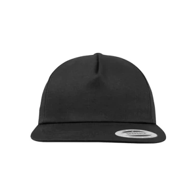 Image of Flexfit Unstructured 5PANEL Snapback Cap, Size: One Size, Black