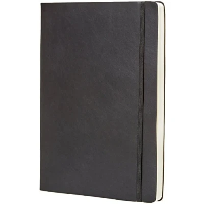Image of Amazon Basics Undated Daily Planner and Journal for 6 Months Coverage Soft Cover, 21.6 x 28 cm, Black