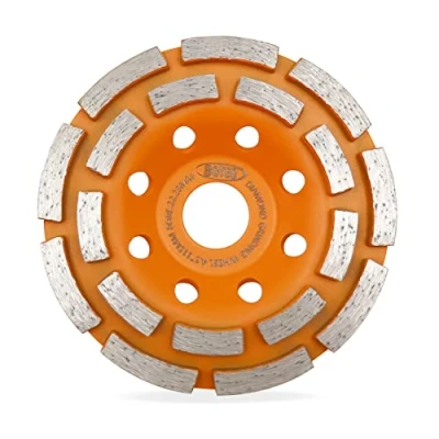 Image of BGTEC Diamond Concrete Grinding Wheel, 115MM/4.5Inch Double Row 18 Segments Cup Surface Disc for Angle Grinder, Polishing and Cleaning Granite Marble Masonry Stone