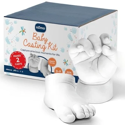 Image of Niimo Baby Casting Kit 3D for Hand and Feet Skin Safe &amp; Non Toxic Foot with 2 Bags of Alginate Powder, Personalised Keepsake Gift, Makes Casts