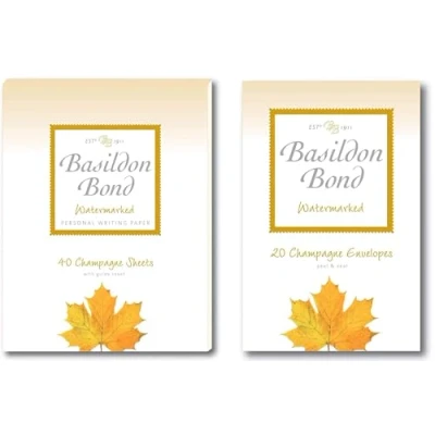 Image of Basildon Bond No.2 Duke Champagne Letter Writing Set Includes Pad &amp; Envelopes