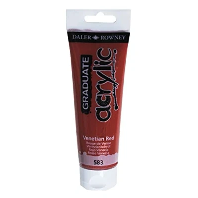 Image of Daler Rowney Graduate Acrylic Paint, Plastic Tube, 4oz 120 ml, Venetian Red