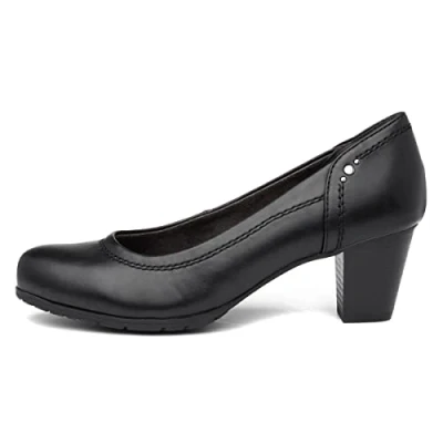 Image of Jana Softline Womens Heeled Black Court Shoe Size 6 UK