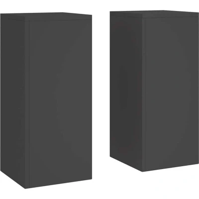Image of vidaXL Outdoor Plant Stands Pillar 2 pcs Black 24x24x55 cm Steel