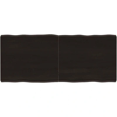 Image of vidaXL Table Top Dark Brown 120x50x(2 6) cm Treated Solid Wood Live Edge