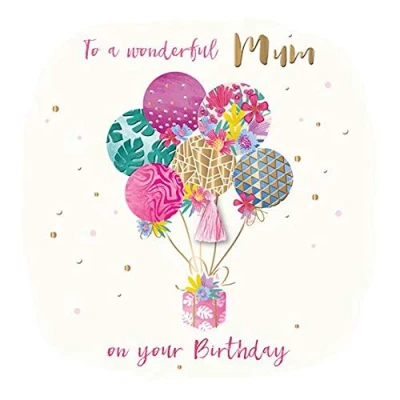 Image of Wonderful Mum Embellished Birthday Greeting Card Talking Pictures Cards