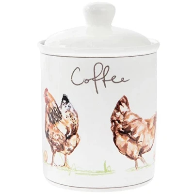 Image of The Leonardo Collection Country Life Chickens Coffee Storage Cannister Caddy