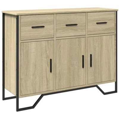 Image of vidaXL Sideboard Sonoma Oak 97x32.5x74.5 cm Engineered Wood