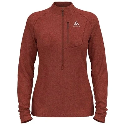 Image of Odlo Women Long sleeved shirt with half zipper TENCIA, spiced apple melange, XXL