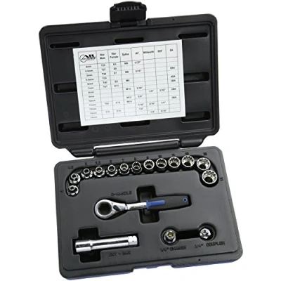 Image of Laser 5012 Alldrive Go Thru Socket Set 1/4&quot;D 17pc