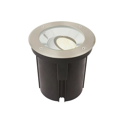 Image of Hoxton Outdoor 16.5W LED Recessed Ground Light Brushed Stainless Steel, IP67, 3000K