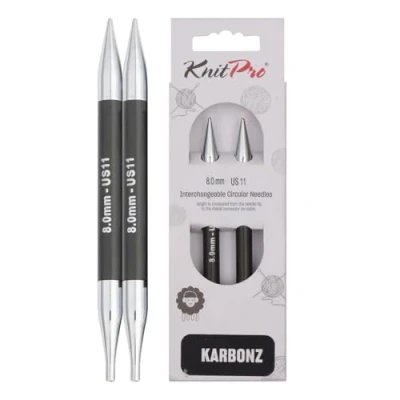 Image of KnitPro Karbonz interchangeable needle tips 8.00mm 3pcs