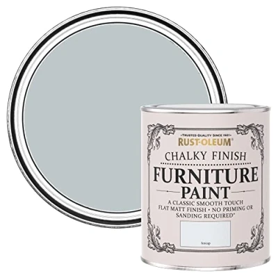 Image of Rust Oleum Light Blue Upcycled Furniture Paint in Chalky Finish Icecap 750ml