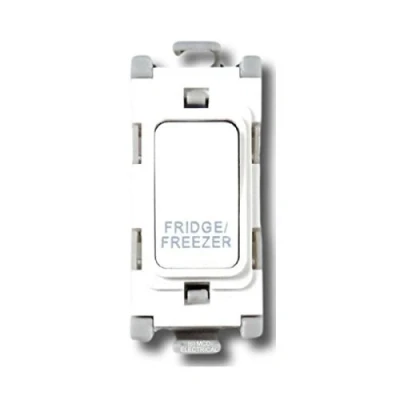 Image of Deta G3562 Grid Switch 20 Amp Double Pole marked &#039;Fridge Freezer&#039; (White)
