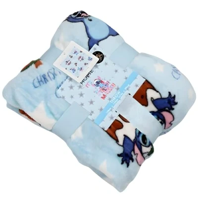 Image of Disney Lilo &amp; Stitch Angel Throw Soft Fleece Blanket 120 cm x150cm (Stitch Throw)
