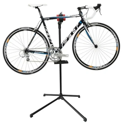 Image of Pro Bicycle Repair Stand, Adjustable Portable Home Mechanic Folding Workstand for Shop, Cycle Bike Easy Maintenance and Stand
