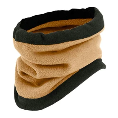 Image of Itzu Gaiter Thermal Fleece Snood Neck Face Warmer Tube Ski Scarf Beanie Mens Womens (Beige)