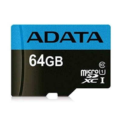 Image of ADATA 64GB Premier High Capacity Micro SD Card with Adapter UHS I Class 10 R/W 85/25MB/s