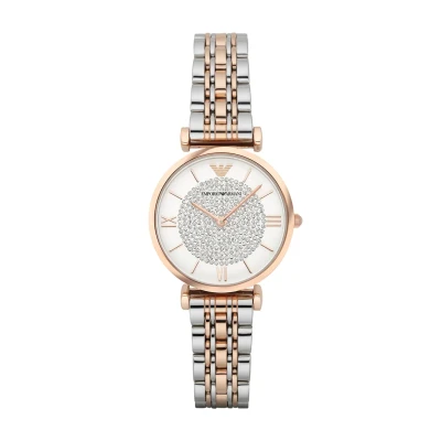 Image of Emporio Armani Watch silvercoloured/rosegoldcoloured, Women&#039;s, Size: One Size, Silver coloured/rosegold coloured