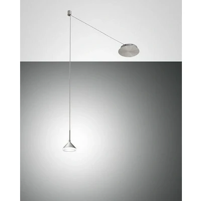 Image of Isabella LED Dome Pendant Ceiling Lights Satin Aluminum Glass