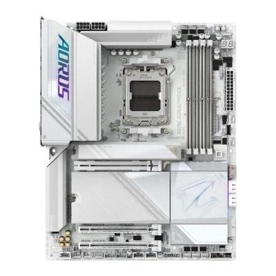 Image of GIGABYTE X870E AORUS PRO ICE Motherboard Supports AMD Ryzen 9000 CPUs, 16+2+2 Phases Digital VRM, up to 8000MHz DDR5 (OC), PCIe 5.0x3, Wi Fi 7, 2.5GbE LAN, USB 4