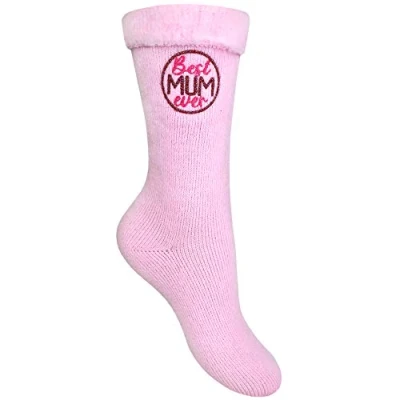 Image of Best Mum Ever Super Soft Cosy Sparkle Bed Socks (Pink)
