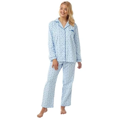 Image of Womens Lady Olga Holly Pyjama Set 3037 Soft Blue 24 26