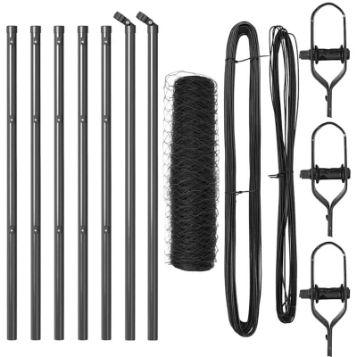 Image of vidaXL Hexagon Fence Grey 0.5x10 m Steel