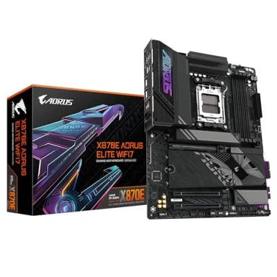 Image of GIGABYTE X870E AORUS ELITE WIFI7 Motherboard Supports AMD Ryzen 9000 CPUs, 16+2+2 Phases Digital VRM, up to 8000Hz DDR5 (OC), 3xPCIe 5.0, Wi Fi 7, 2.5GbE LAN, USB 4