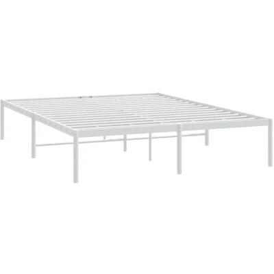Image of vidaXL Metal Bed Frame without Mattress White 140x190cm
