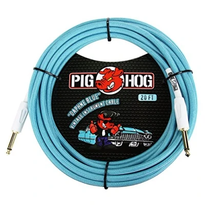Image of Pig Hog PCH20DB 1/4&quot; to Daphne Blue Instrument Cable, 20 feet