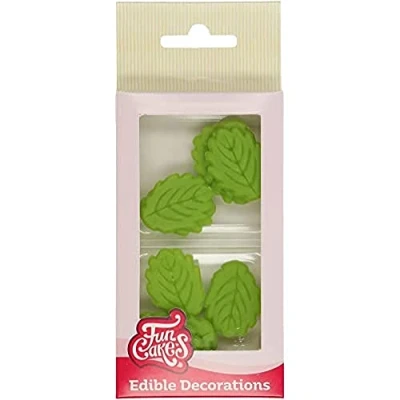 Image of FunCakes Marzipan Decorations Leaves: Ready to Use for Cake Decoration, Perfect Cupcakes, Muffins and more, Glutenfree certified, Set/12,Mix,25