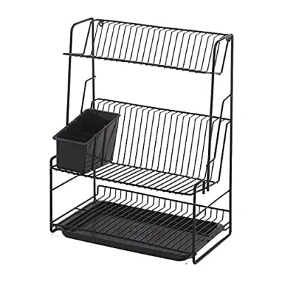 Image of Delfinware Wireware Black 3 Tier Plate Rack