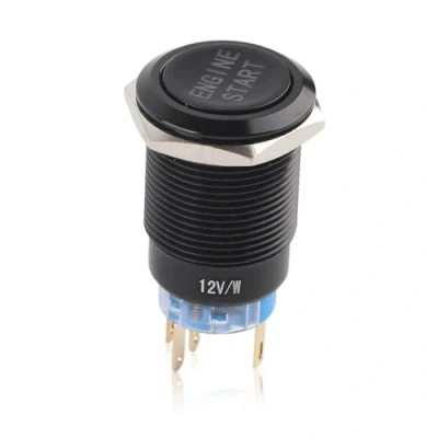Image of Car Start Engine Button, Button Switch,Fydun Ignition Switch 12V Waterproof Push Starter(Black Zinc Aluminum Alloy Casing)
