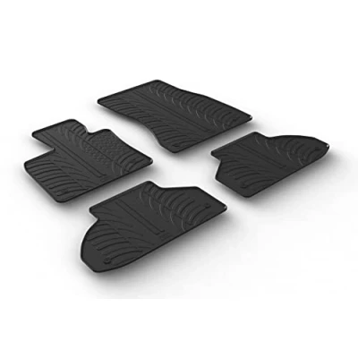 Image of Gledring Rubber Mat Set Compatible with BMW X6 (F16) 2014 2019 (T Profile 4 Piece + Mounting Clips)