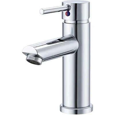 Image of Single Lever Sink Tap Mixer Without Waste Bathroom Faucet Stainless Steel with Hoses for Washroom Cloakroom