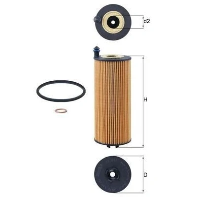 Image of 11428092620 Oil Filter MAHLE ORIGINAL OX 1302D with gaskets/seals Insert BMW: X3, 3 Touring, Saloon