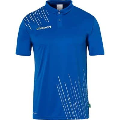 Image of uhlsport Boys Sports Polo, Azure Blue/White., 164