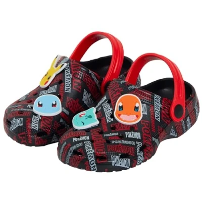 Image of Pokemon Clogs + Charms Pokeball 13 UK Child Black