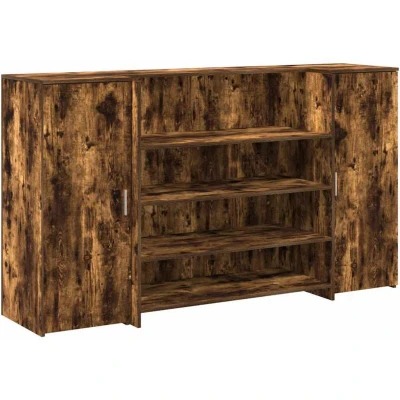 Image of Reception Desk Smoked Oak 180x50x103.5 cm Engineered Wood Vidaxl