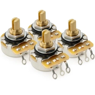 Image of CTS 450G B250K Pots Brass Short Split Shaft 1/4 Inch 10% Linear Taper Potentiometers for Electric Guitar Bass (Set of 4)