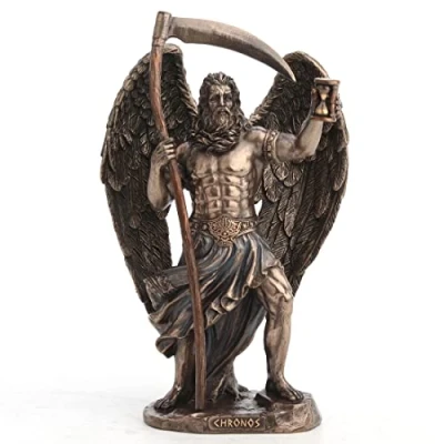 Image of Veronese Design 7 1/4 Inch Tall Chrono The Greek God of Time Cold Cast Resin Bronze Finish Sculpture