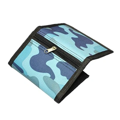 Image of ZHONYEE RFID Slim Camouflage Wallet for Kids/Trifold Wallets Men/Mini Trifold Coin Purse with Zipper Kids Blue