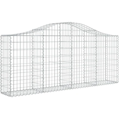 Image of vidaXL Arched Gabion Baskets 30 pcs 200x30x80/100 cm Galvanised Iron