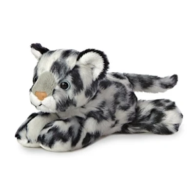 Image of Aurora, 31367, Mini Flopsie Snow Leopard, 8In, Soft Toy, Black and White