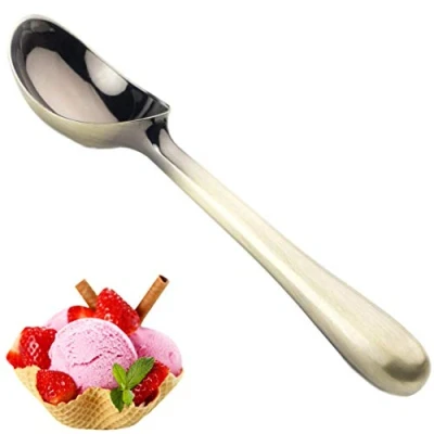 Image of Brass Ice Cream Scoop Fashionable Colour Design. Strong Spoon &amp; Handle. Handheld Kitchen Tool for Scooping/Spooning Sorbet. by Sabatier
